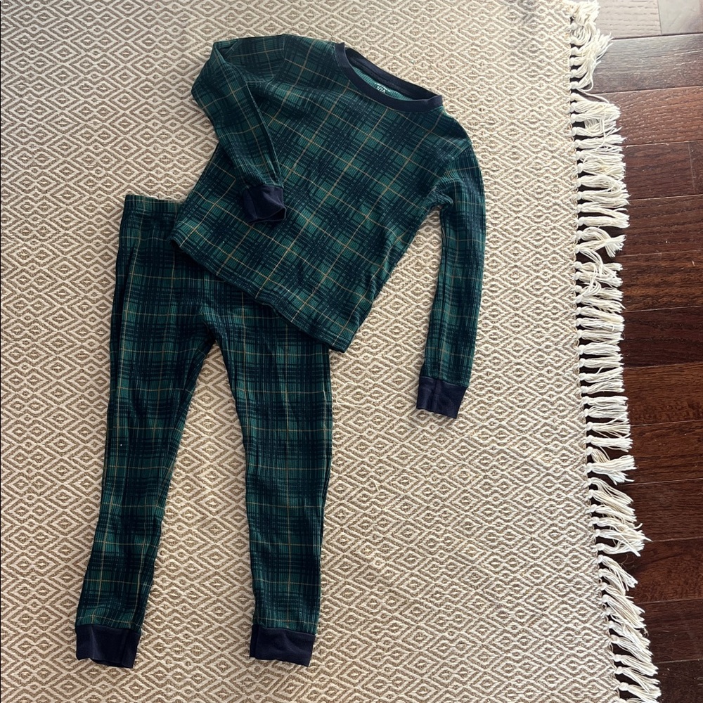Boy’s Green Plaid PJ Set